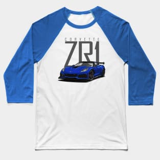 Chevy Corvette C7 ZR1 (Elkhart Blue) Baseball T-Shirt